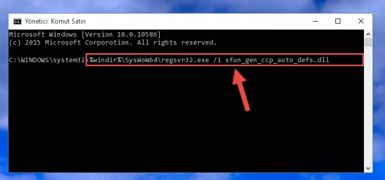 Sfun_gen_ccp_auto_defs.dll kütüphanesinin kaydını sistemden kaldırma