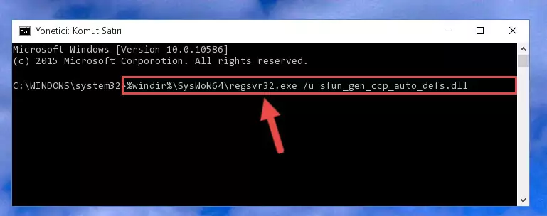 Sfun_gen_ccp_auto_defs.dll kütüphanesini sisteme tekrar kaydetme