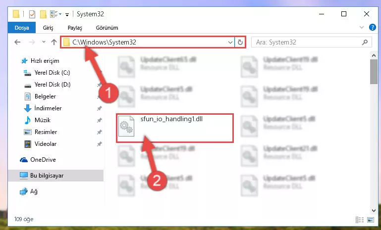 Sfun_io_handling1.dll dosyasını Windows/System32 dizinine kopyalama