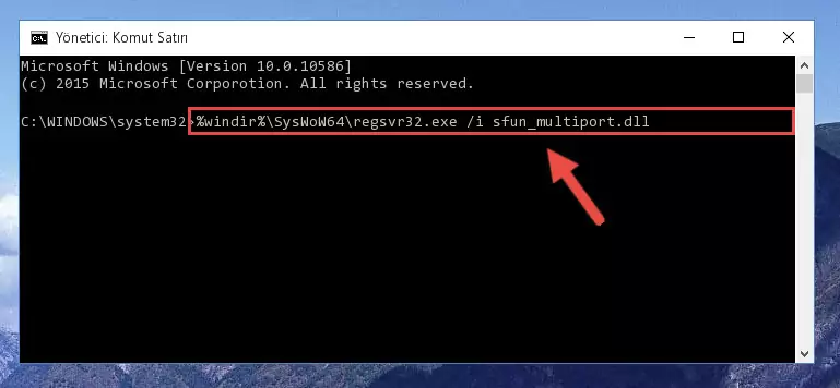 Sfun_multiport.dll kütüphanesinin hasarlı kaydını sistemden kaldırma (64 Bit için)