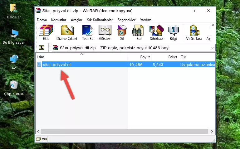 Program kurulum dizinine Sfun_polyval.dll dosyasını kopyalama.