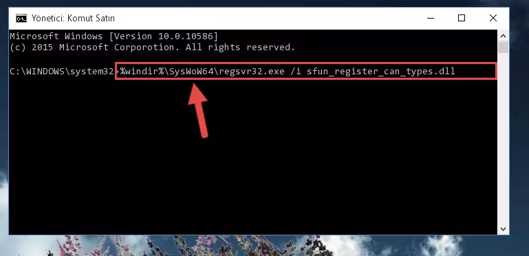 Sfun_register_can_types.dll dosyasının hasarlı kaydını sistemden kaldırma (64 Bit için)