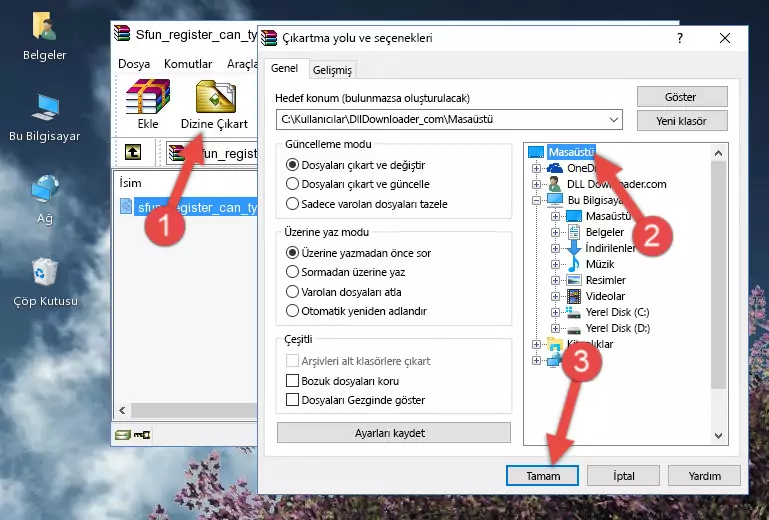 Sfun_register_can_types.dll dosyasını Windows/System32 dizinine kopyalama