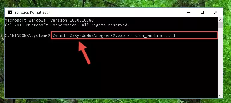Sfun_runtime2.dll kütüphanesinin hasarlı kaydını sistemden kaldırma (64 Bit için)