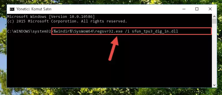 Sfun_tpu3_dig_in.dll kütüphanesinin bozuk kaydını Windows Kayıt Defterinden kaldırma (64 Bit için)