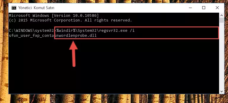 Sfun_user_fxp_containwordlenprobe.dll dosyasının kaydını sistemden kaldırma