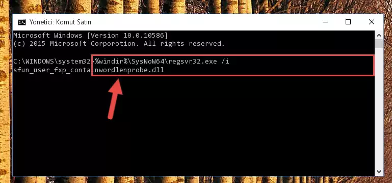 Sfun_user_fxp_containwordlenprobe.dll dosyasının hasarlı kaydını sistemden kaldırma (64 Bit için)