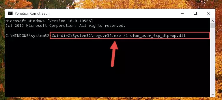 Sfun_user_fxp_dtprop.dll kütüphanesini sisteme tekrar kaydetme (64 Bit için)