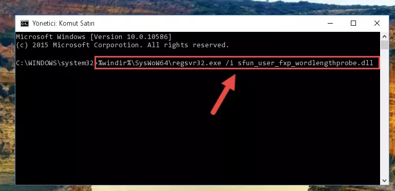 Sfun_user_fxp_wordlengthprobe.dll kütüphanesinin kaydını sistemden kaldırma