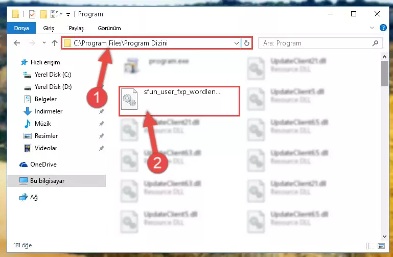 Sfun_user_fxp_wordlengthprobe.dll kütüphanesinin bozuk kaydını Windows Kayıt Defterinden kaldırma (64 Bit için)