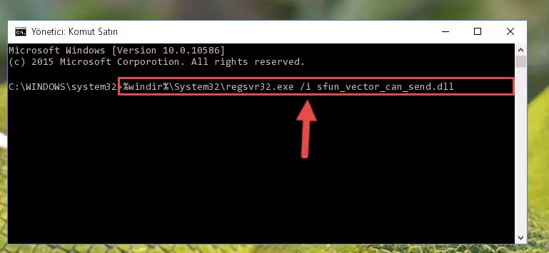 Sfun_vector_can_send.dll kütüphanesini sisteme tekrar kaydetme (64 Bit için)