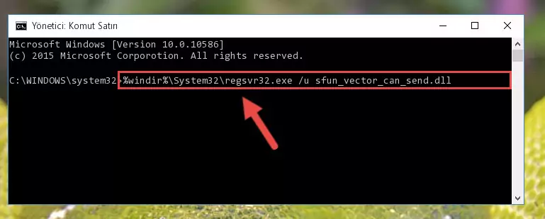 Sfun_vector_can_send.dll kütüphanesini .zip dosyası içinden çıkarma