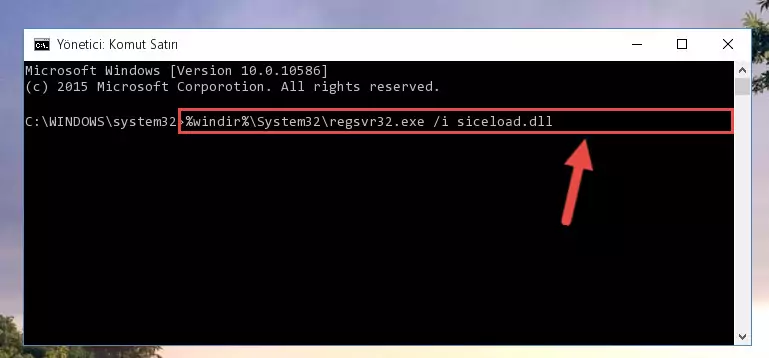 Siceload.dll dosyasını sisteme tekrar kaydetme (64 Bit için)
