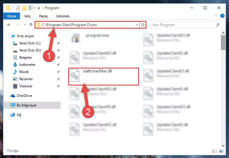 Slatticearfilter.dll kütüphanesinin hasarlı kaydını sistemden kaldırma (64 Bit için)