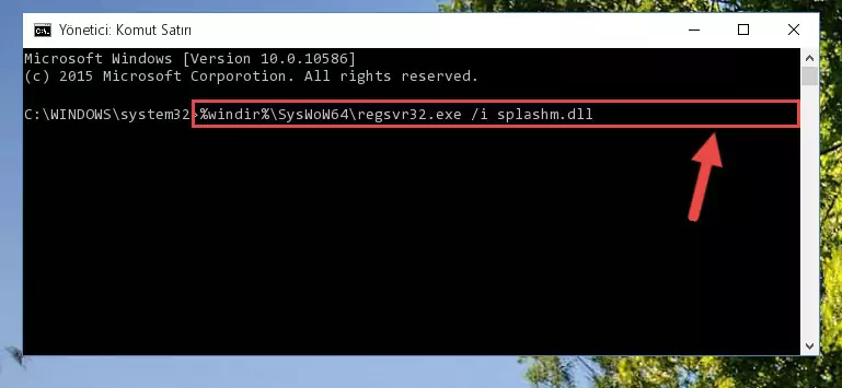 Splashm.dll kütüphanesinin bozuk kaydını Windows Kayıt Defterinden kaldırma (64 Bit için)