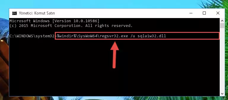 Sqlaiw32.dll dosyasını sisteme tekrar kaydetme (64 Bit için)