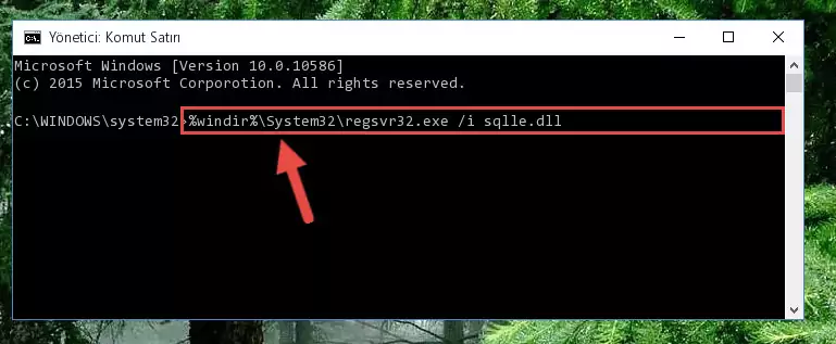Sqlle.dll dosyasını sisteme tekrar kaydetme (64 Bit için)