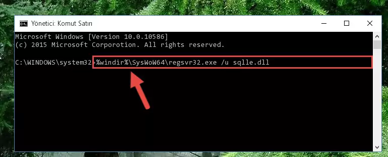 Sqlle.dll dosyasını sisteme tekrar kaydetme