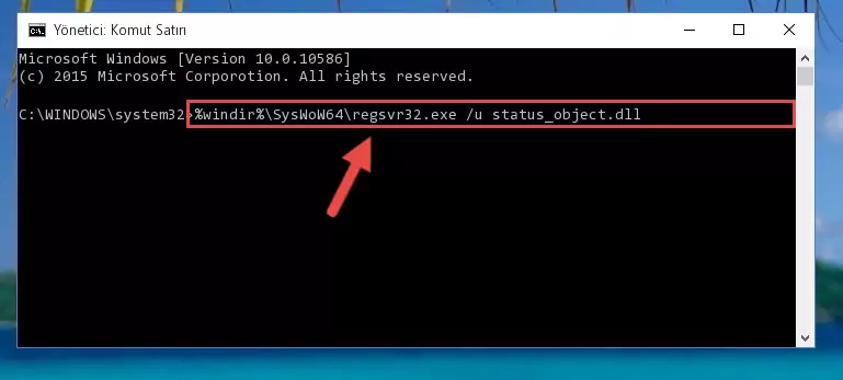 Status_object.dll dosyası için Regedit (Windows Kayıt Defteri) üzerinde temiz kayıt oluşturma
