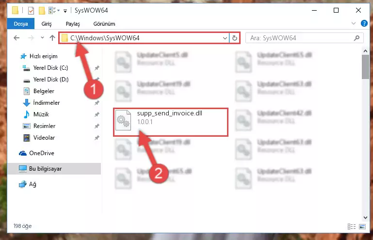 Supp_send_invoice.dll dosyasını Windows/sysWOW64 dizinine yapıştırma