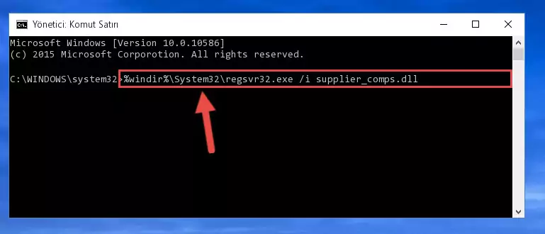 Supplier_comps.dll dosyasını sisteme tekrar kaydetme (64 Bit için)