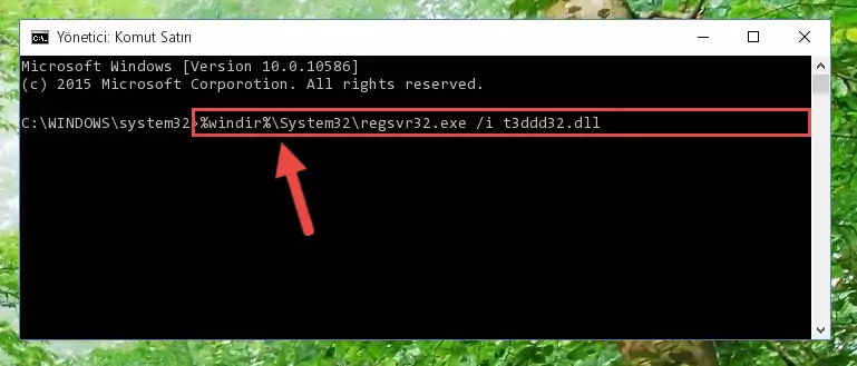 T3ddd32.dll dosyasını sisteme tekrar kaydetme (64 Bit için)