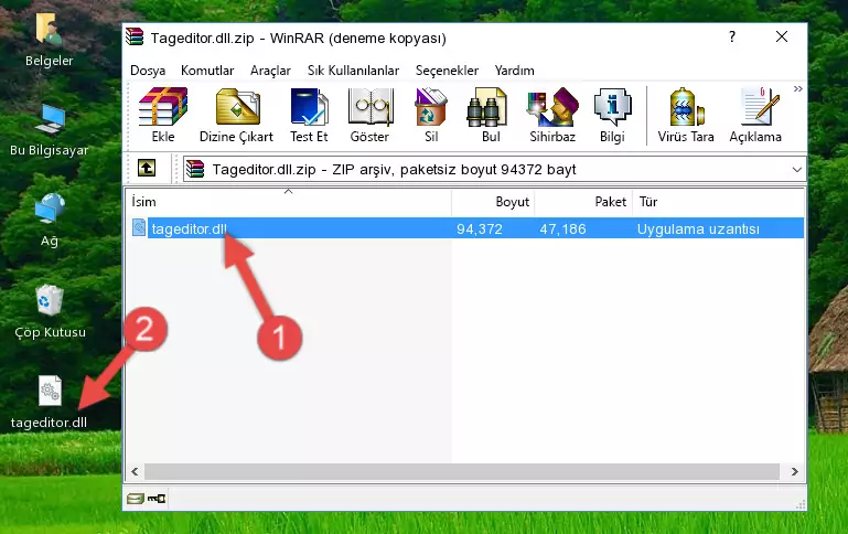 Program kurulum dizinine Tageditor.dll dosyasını kopyalama.