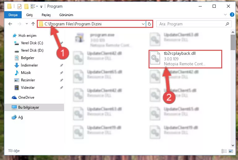 Tb2rcplayback.dll dosyasının bozuk kaydını Windows Kayıt Defterinden kaldırma (64 Bit için)