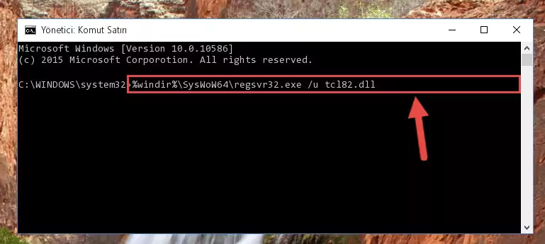 Tcl82.dll dosyasını sisteme tekrar kaydetme (64 Bit için)
