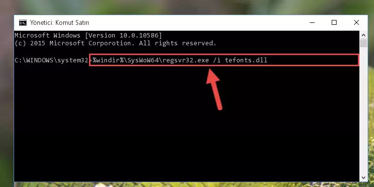 Tefonts.dll dosyasının Windows Kayıt Defteri üzerindeki sorunlu kaydını temizleme