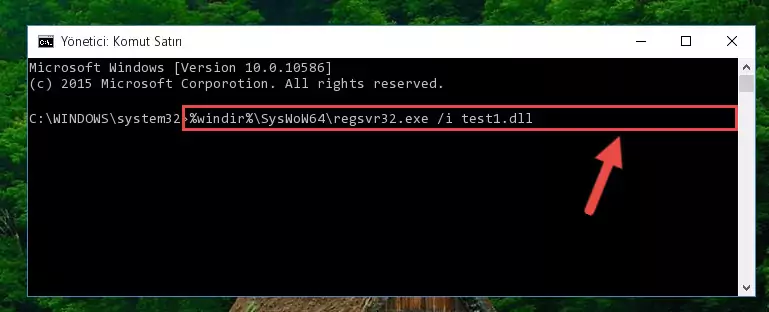 Test1.dll dosyasının bozuk kaydını Windows Kayıt Defterinden kaldırma (64 Bit için)