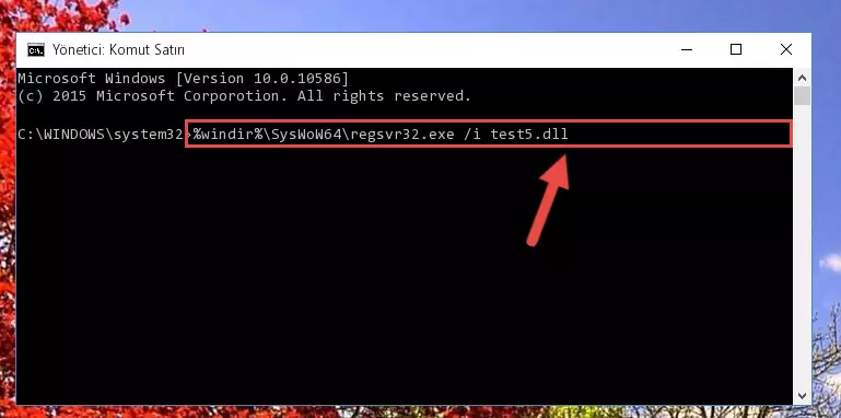 Test5.dll dosyasının bozuk kaydını Windows Kayıt Defterinden kaldırma (64 Bit için)