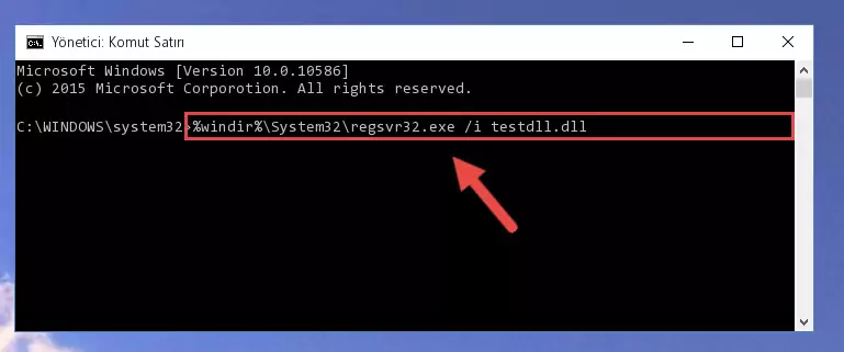 Testdll.dll dosyasını sisteme tekrar kaydetme (64 Bit için)