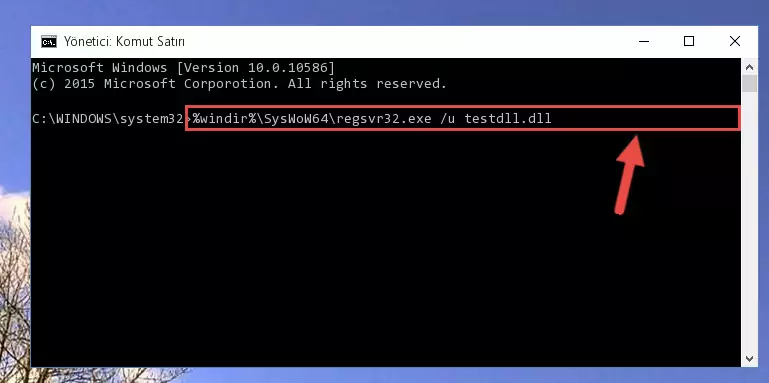 Testdll.dll dosyası için Regedit (Windows Kayıt Defteri) üzerinde temiz kayıt oluşturma