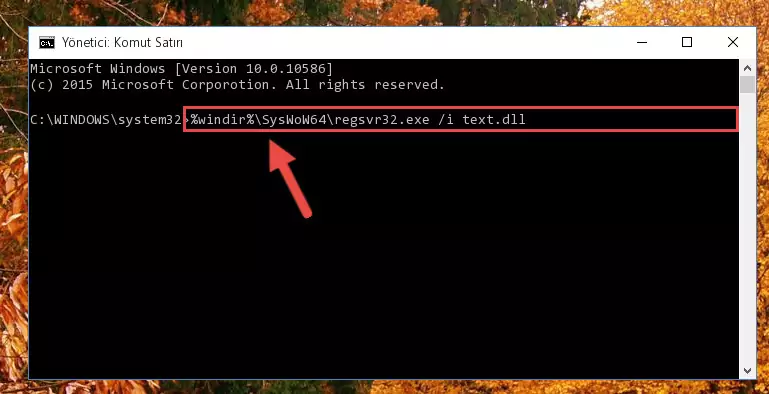 Text.dll dosyasının Windows Kayıt Defterindeki sorunlu kaydını silme