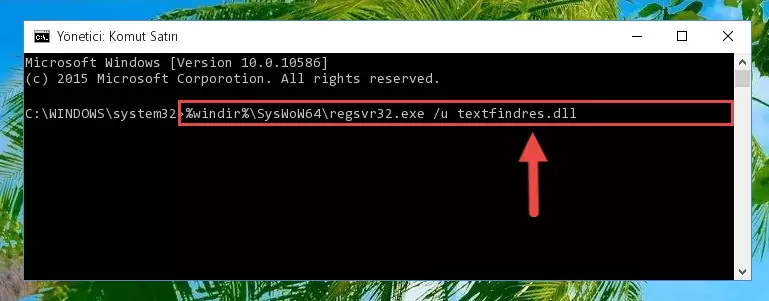 Textfindres.dll dosyasını sisteme tekrar kaydetme