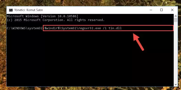 Tin.dll dosyasını sisteme tekrar kaydetme (64 Bit için)
