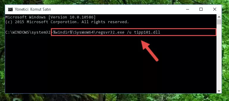 Tipp101.dll dosyasını sisteme tekrar kaydetme (64 Bit için)