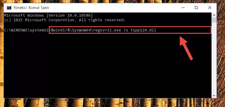 Tipp120.dll dosyasını sisteme tekrar kaydetme (64 Bit için)