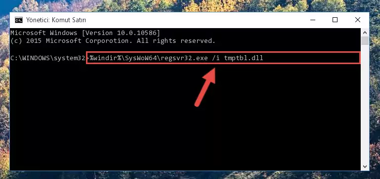 Tmptbl.dll dosyasının bozuk kaydını Kayıt Defterinden kaldırma (64 Bit için)