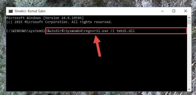 Tmtdi.dll kütüphanesinin bozuk kaydını Windows Kayıt Defterinden kaldırma (64 Bit için)
