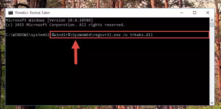 Trkwks.dll dosyasını sisteme tekrar kaydetme (64 Bit için)