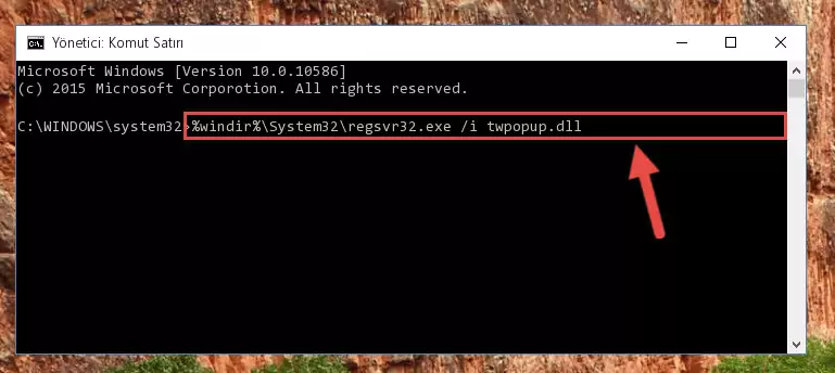 Twpopup.dll dosyasının kaydını sistemden kaldırma