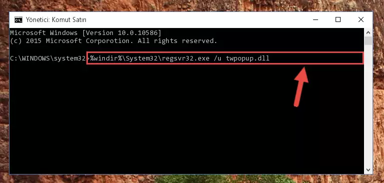 Twpopup.dll dosyasını sisteme tekrar kaydetme