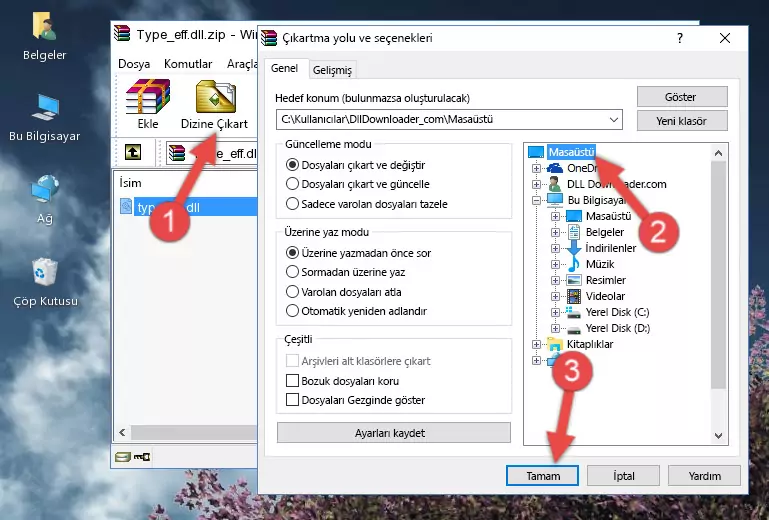 Type_eff.dll dosyasını Windows/System32 dizinine yapıştırma
