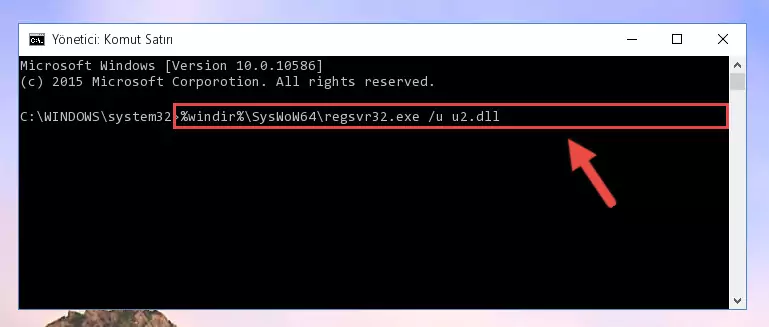 U2.dll dosyası için temiz kayıt oluşturma (64 Bit için)