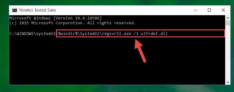 U2frdef.dll dosyasının kaydını sistemden kaldırma