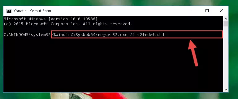 U2frdef.dll dosyasının hasarlı kaydını sistemden kaldırma (64 Bit için)