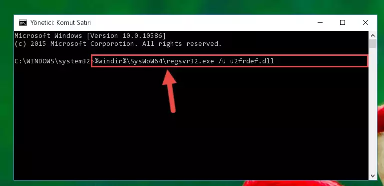 U2frdef.dll dosyasını sisteme tekrar kaydetme (64 Bit için)
