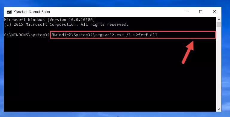 U2frtf.dll dosyasının Windows Kayıt Defteri üzerindeki sorunlu kaydını temizleme